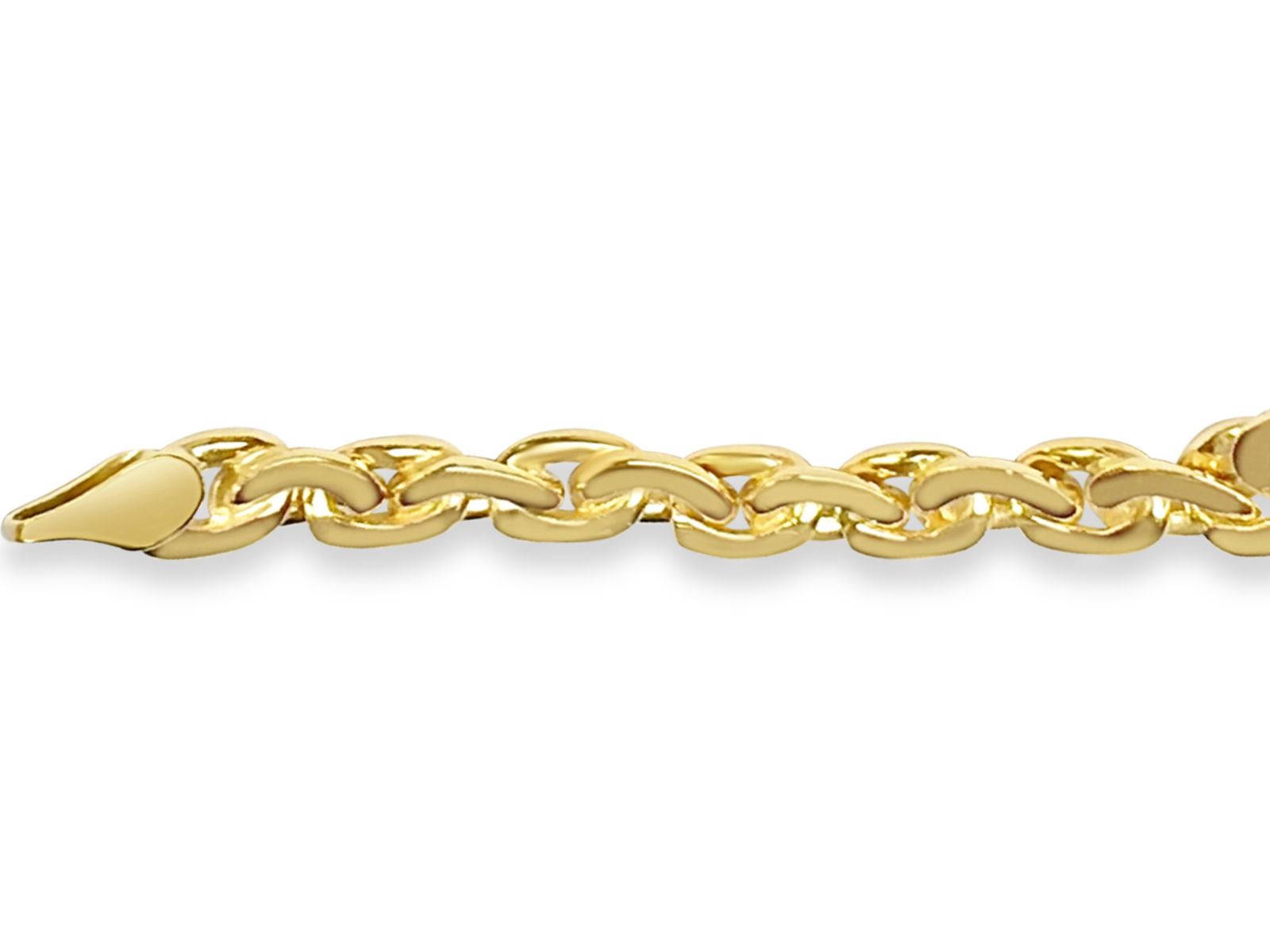 18k Solid Yellow Gold Handmade 7mm Infinity Link Necklace, 24